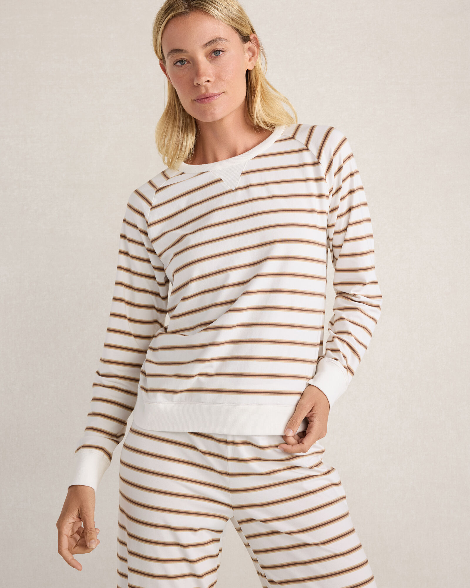 Organic Cotton Jersey Striped Baseball Tee