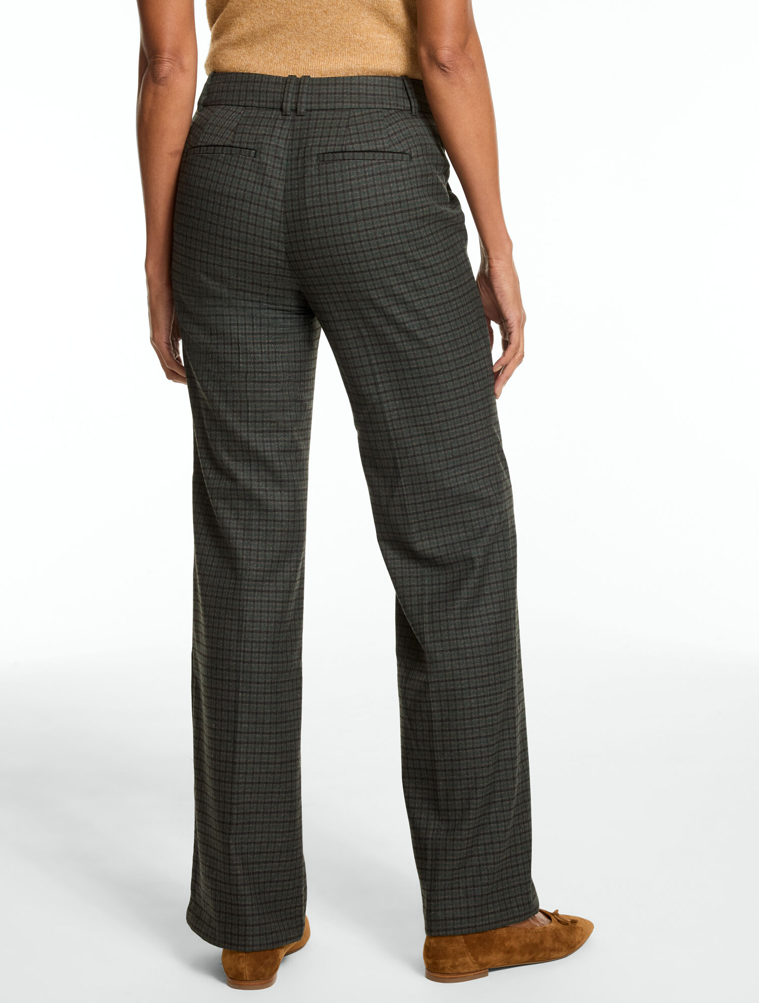 Relaxed Bootcut Pants - Tomber Check - thumbnail 3
