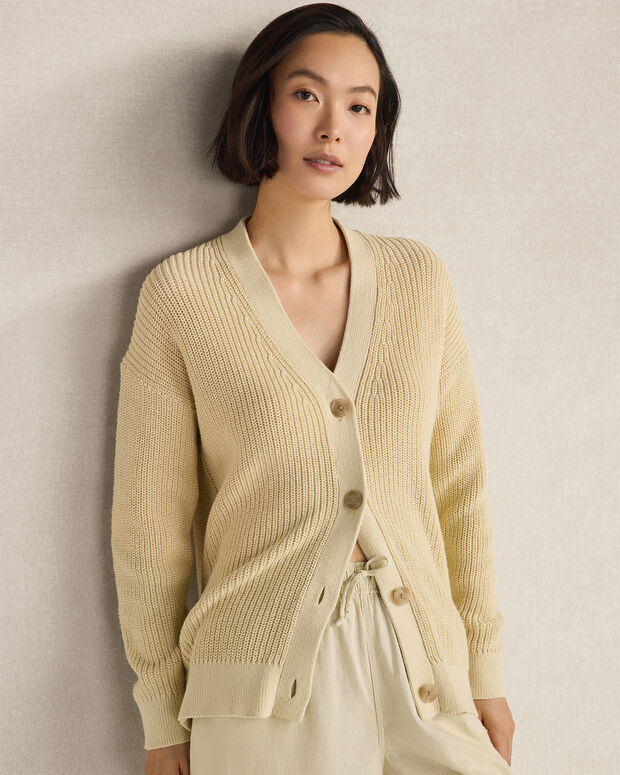 Organic Cotton Shaker Stitch Cardigan