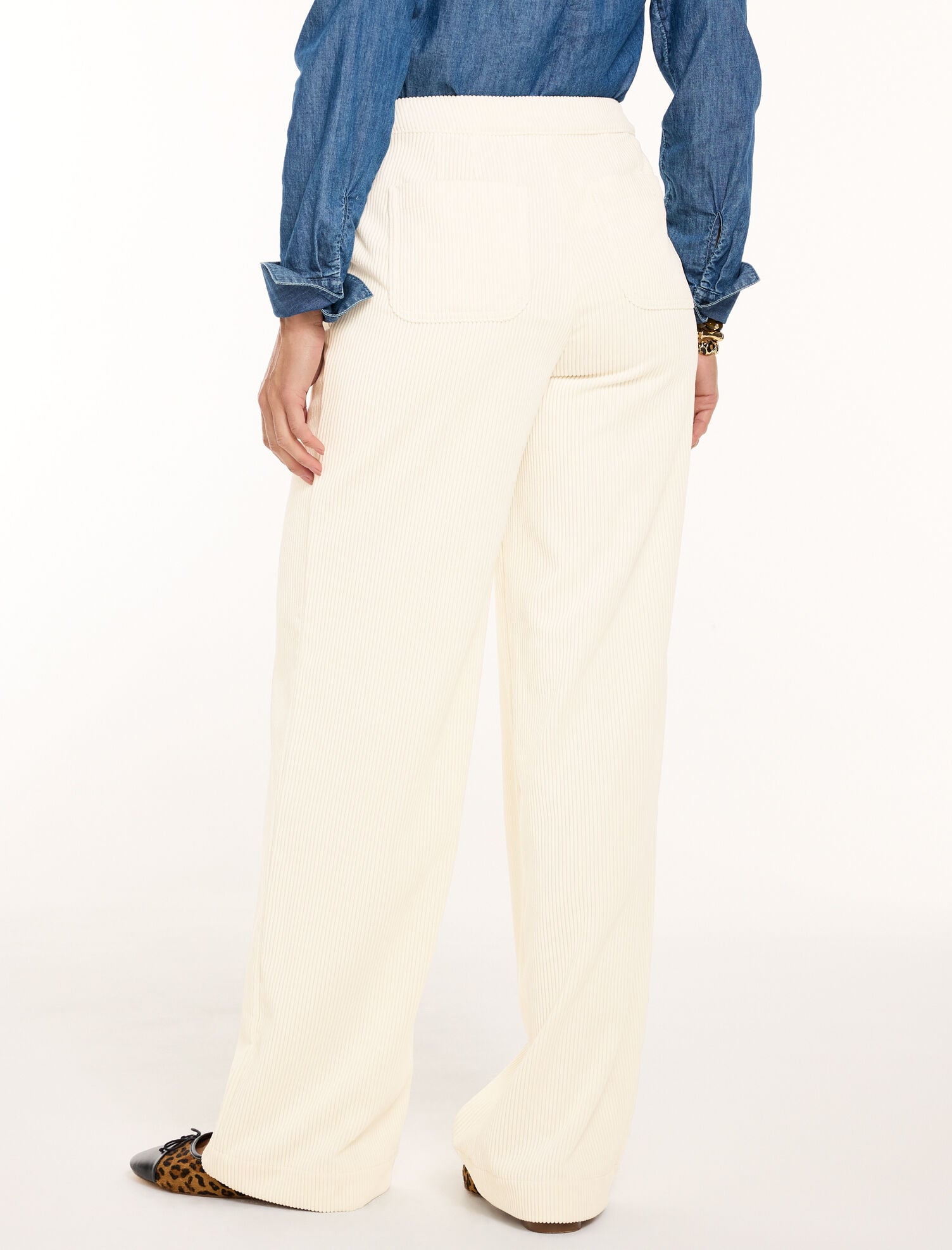Corduroy Wide Leg Sailor Pants - thumbnail 3