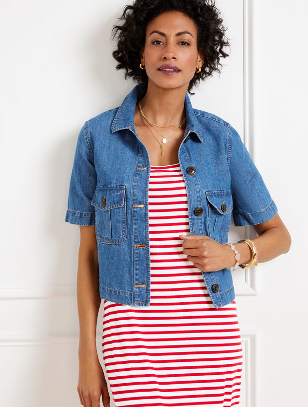 Short Sleeve Crop Jacket Talbots