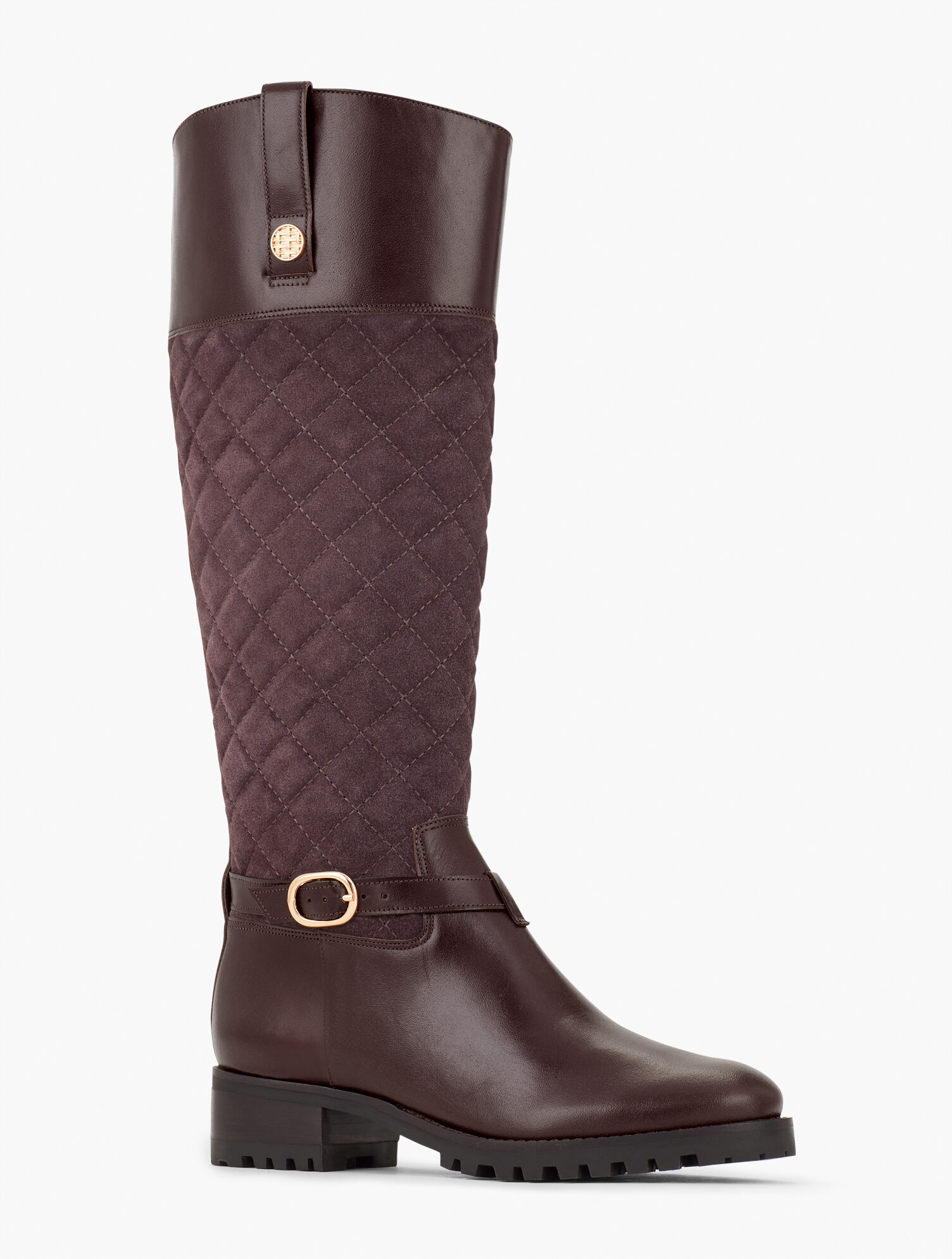 Tish Quilted Leather Riding Boots