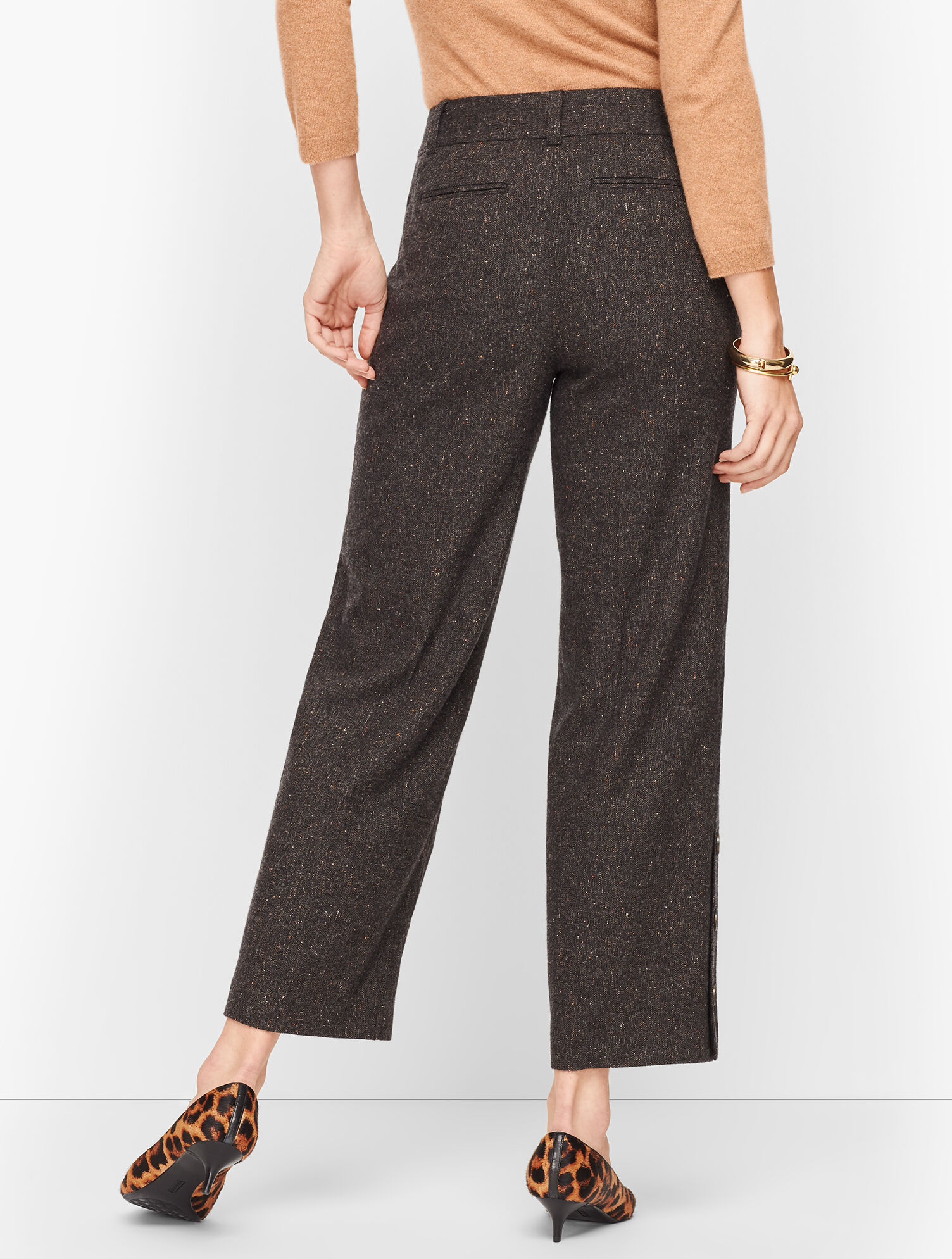 Wool Wide Leg Crop Pants | Talbots