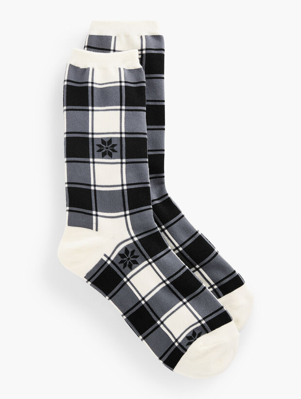 Snowflake Plaid Trouser Socks