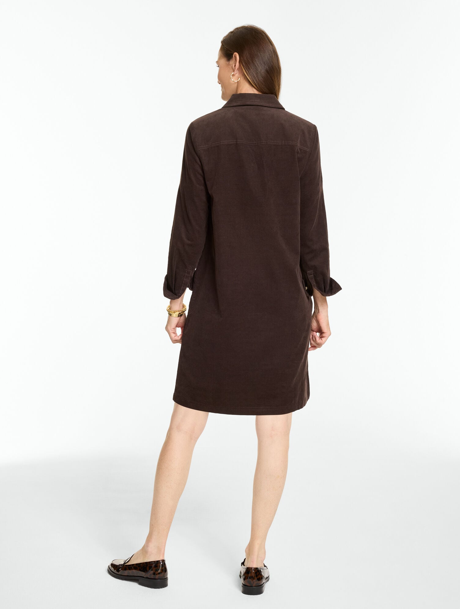 Corduroy A-Line Shirtdress