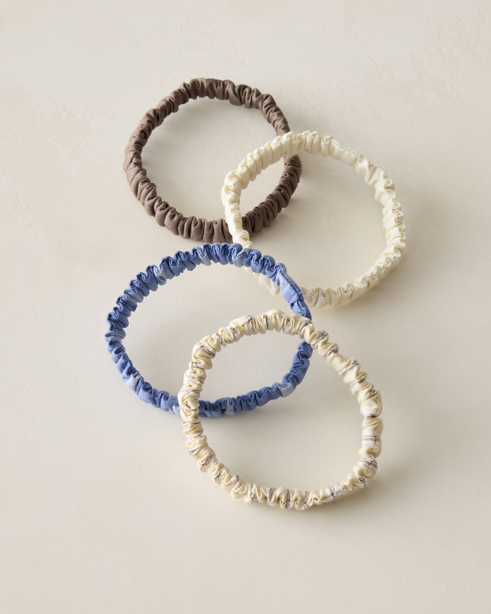 Cotton Poplin Scrunchies, Pack of 4