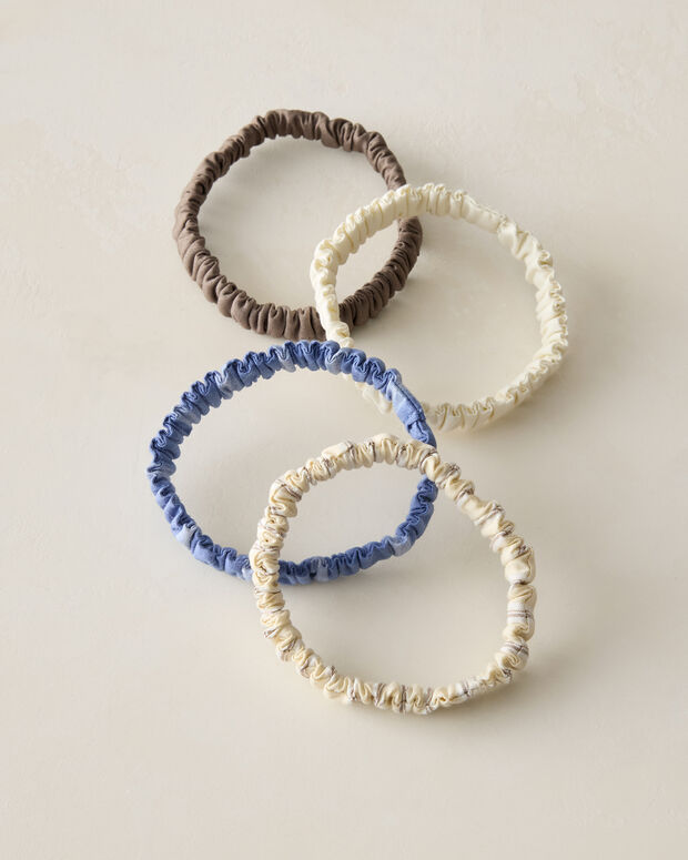 Cotton Poplin Scrunchies, Pack of 4