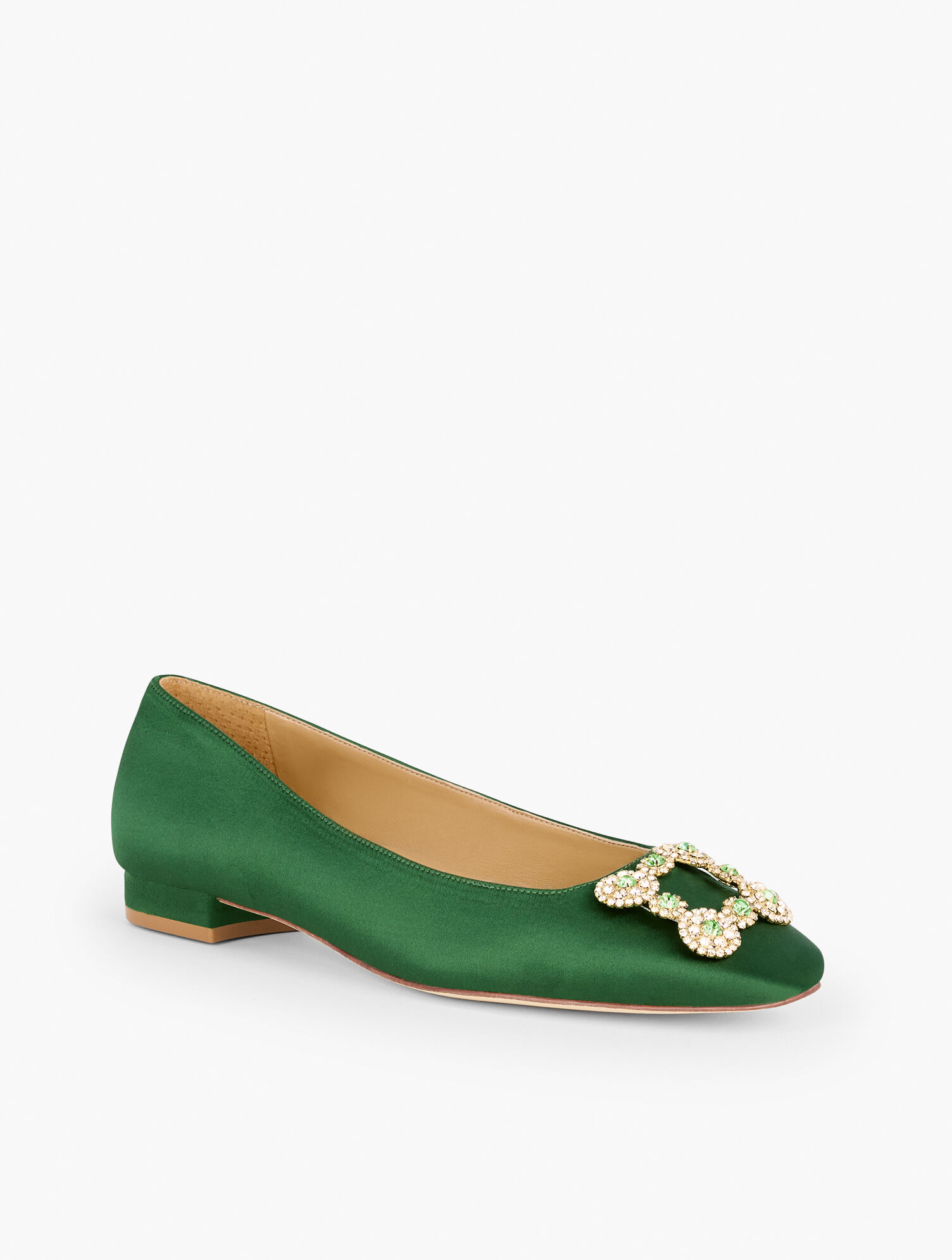 Sutton Satin Embellished Flats