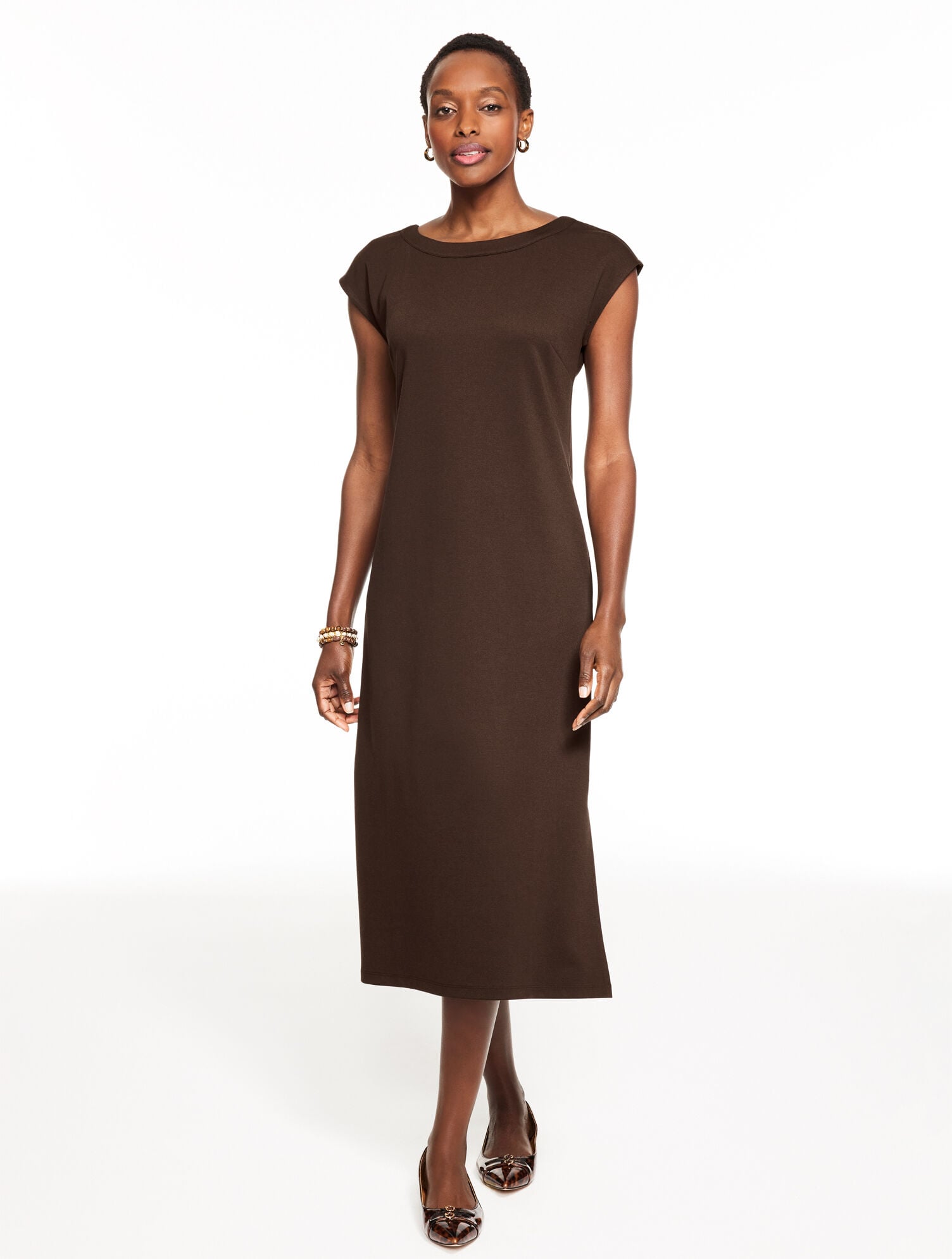 Passport Ponte Scoop Neck Dress | Talbots