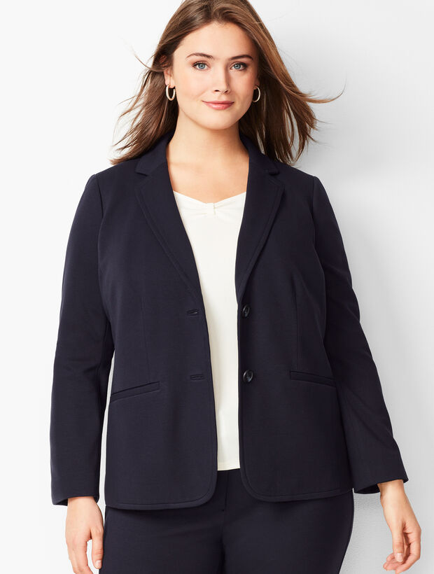 Plus Size Italian Luxe Knit Two-Button Blazer