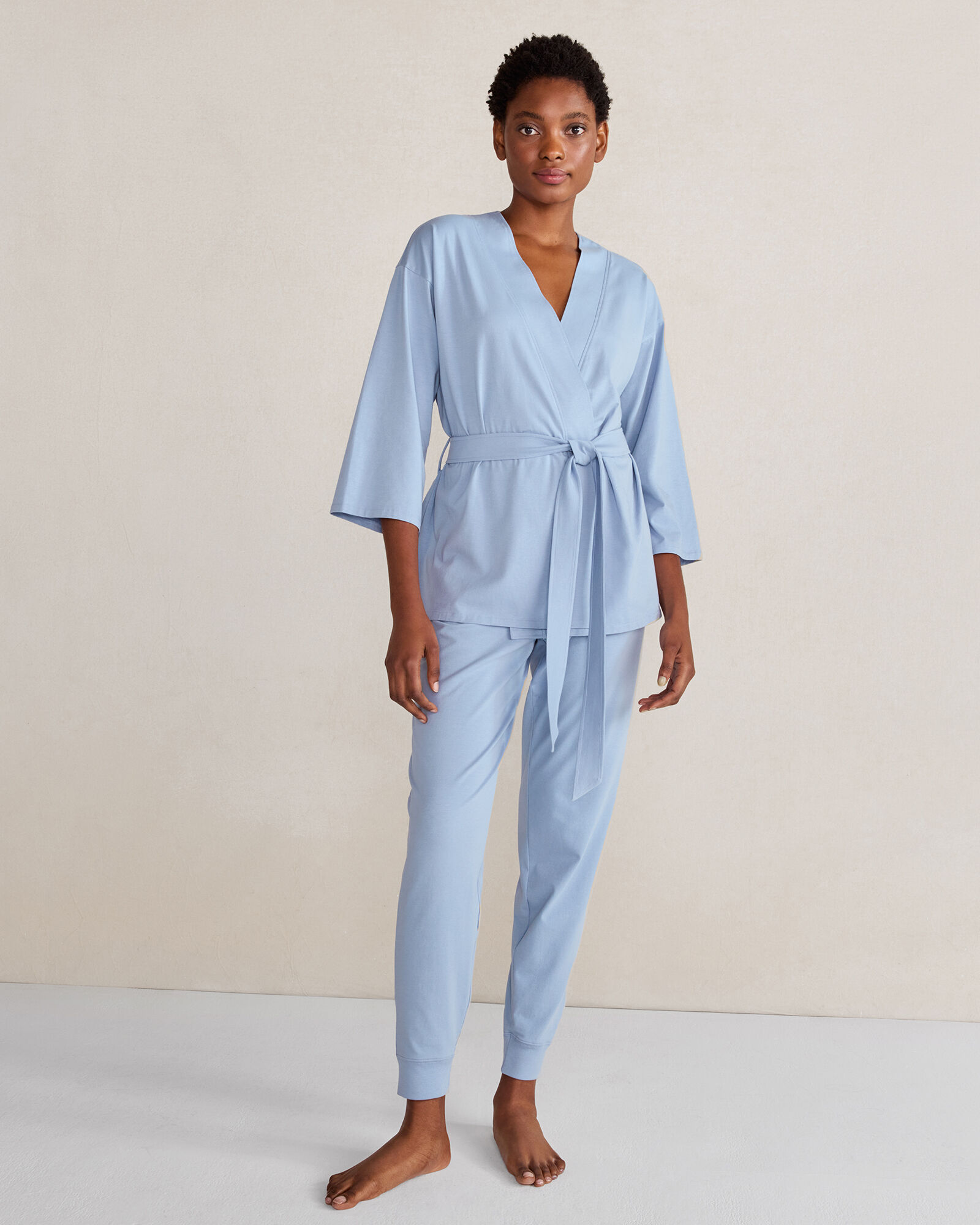 Organic cotton wrap top（white） Organic Cotton White Wrap Top: Ethically Made Sustainable Classic