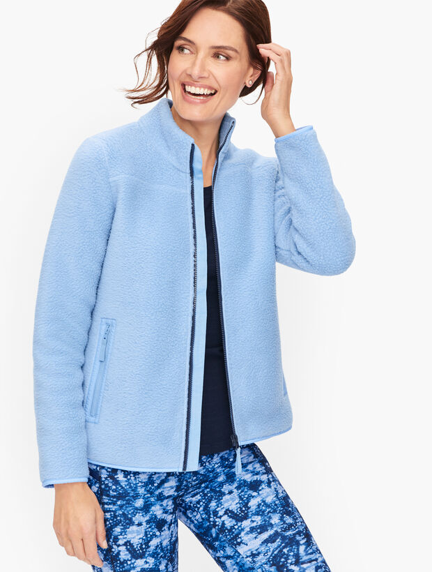 Sherpa Woven Trim Jacket - Solid