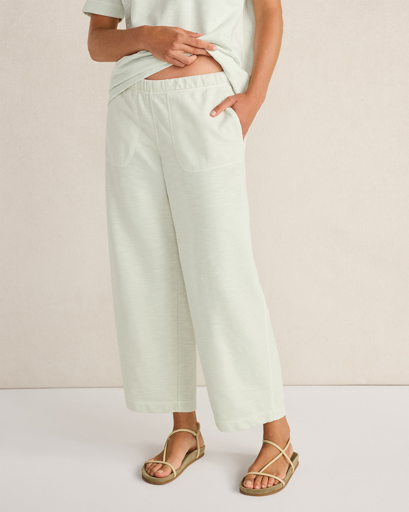 Garment-Dyed Organic Cotton Slub Terry Pants