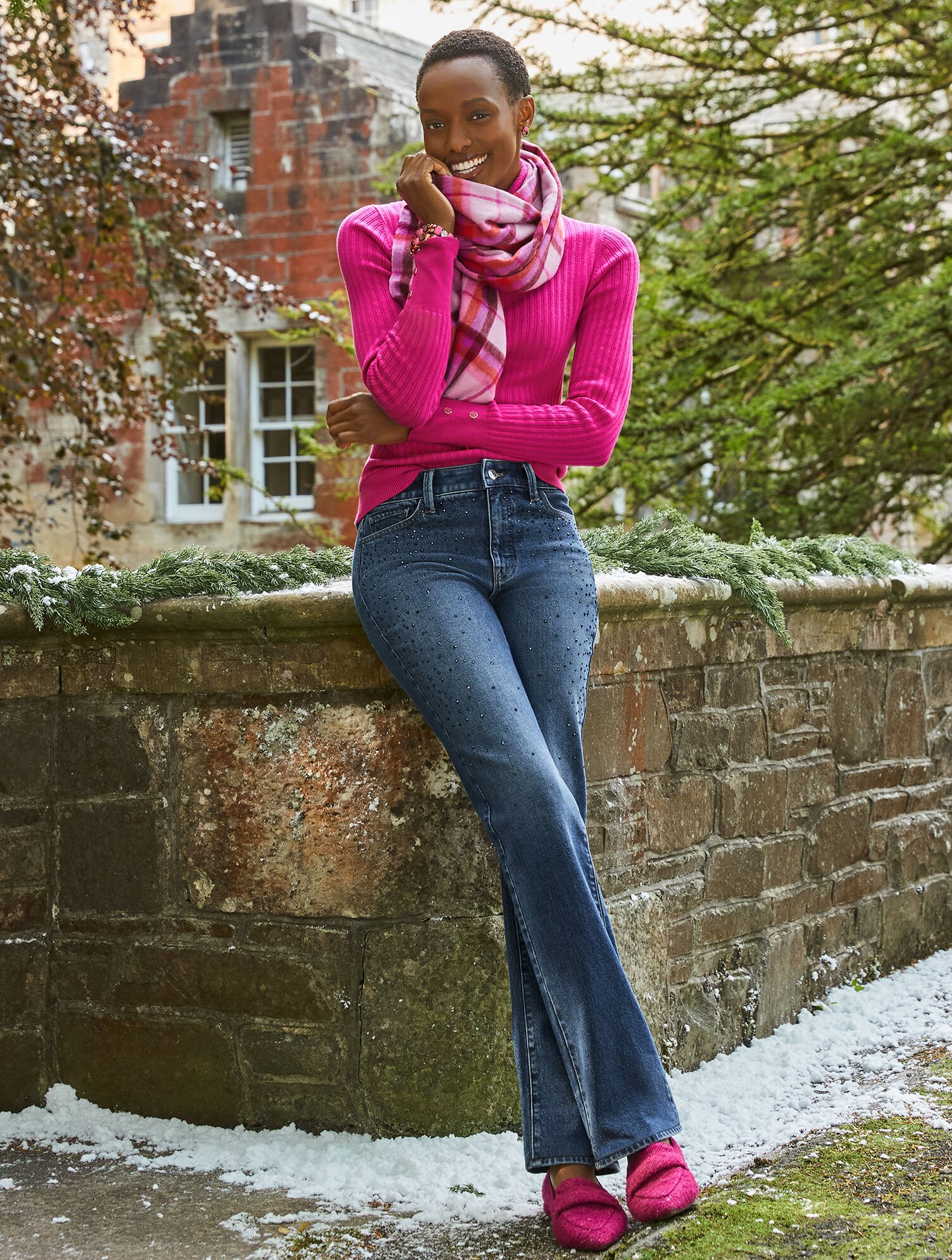 Barely Boot Rhinestone Jeans - Vivienne Wash