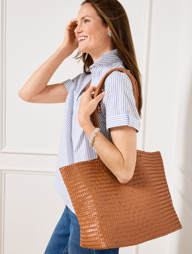Woven Leather Tote