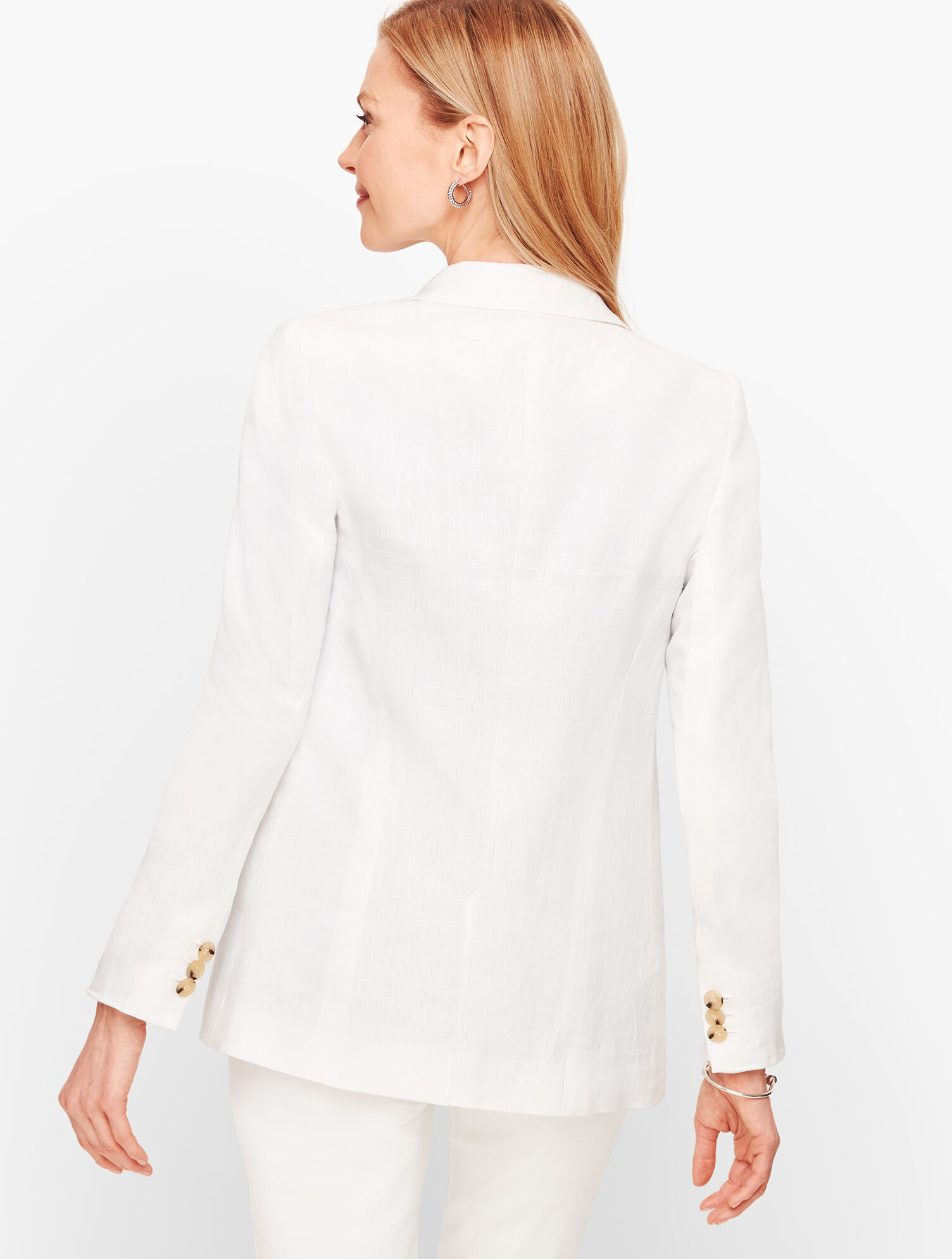 Classic Linen Blazer - White