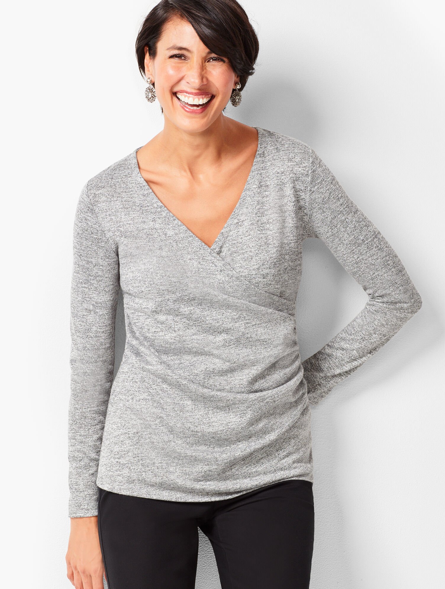 Shimmer V-Neck Wrap Top
