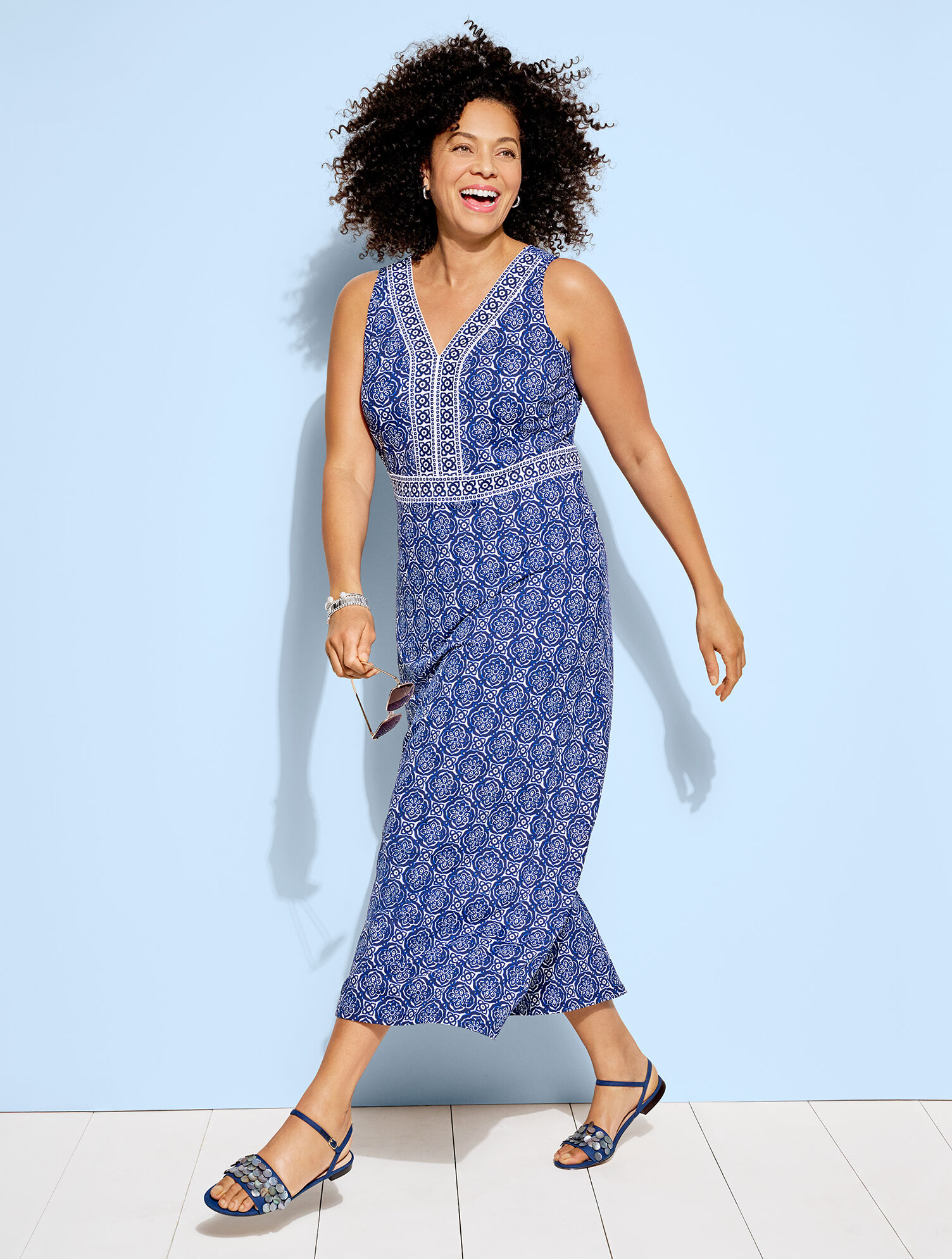 talbots knit jersey maxi dress Effortless Jersey Maxi Dress - Pretty Medallion