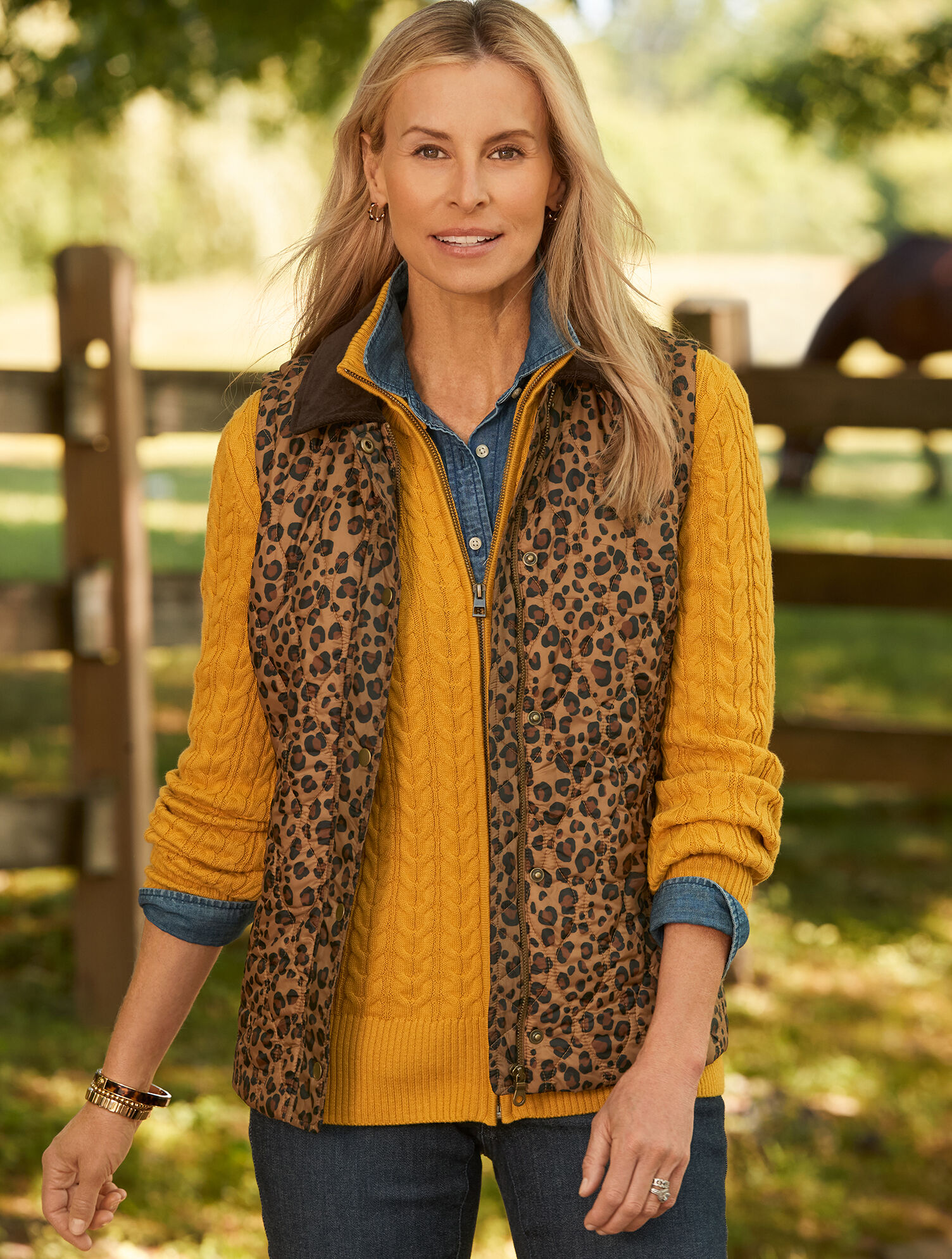 Cable Knit Full-Zip Cardigan