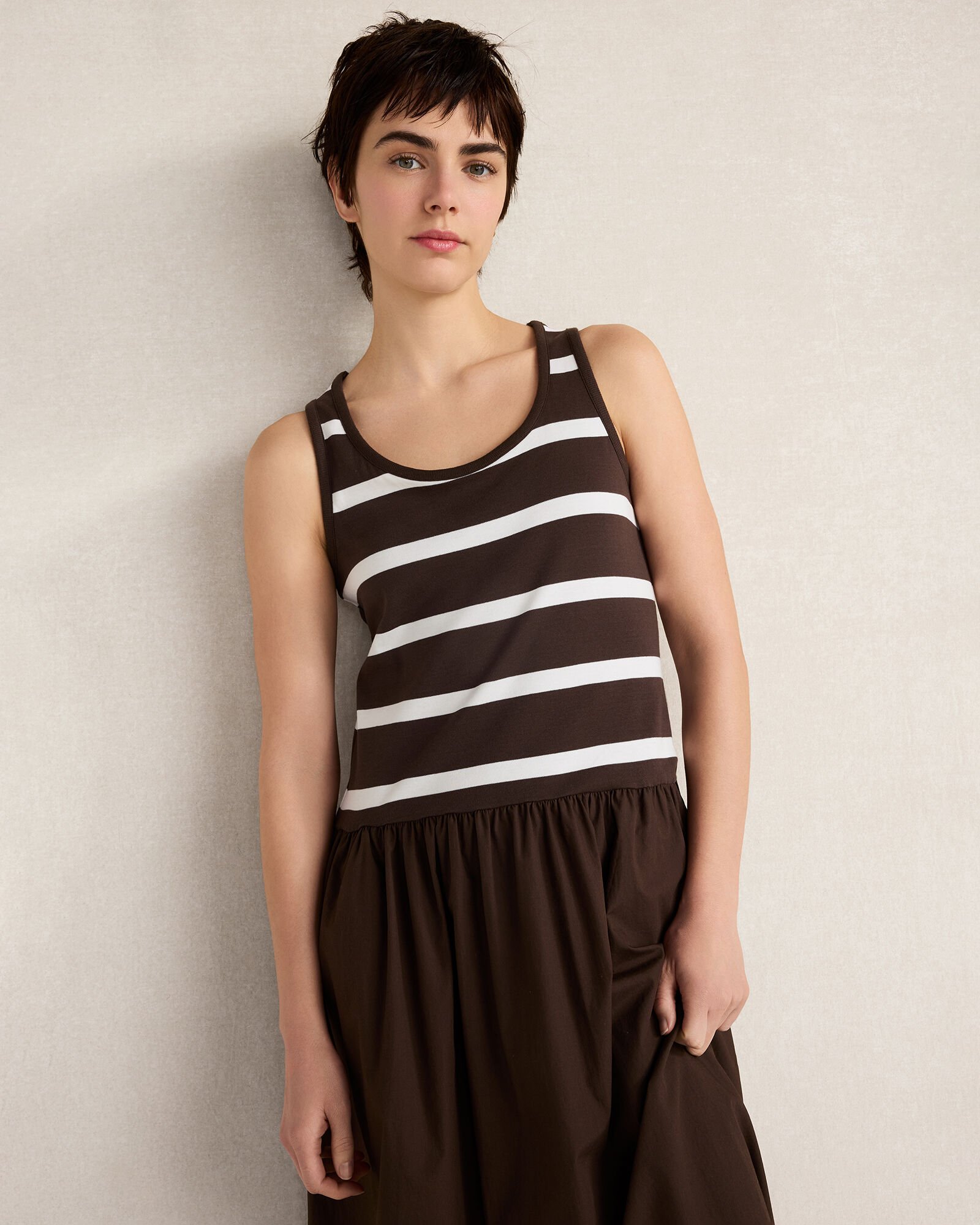 Organic Cotton Stripe Midi Dress