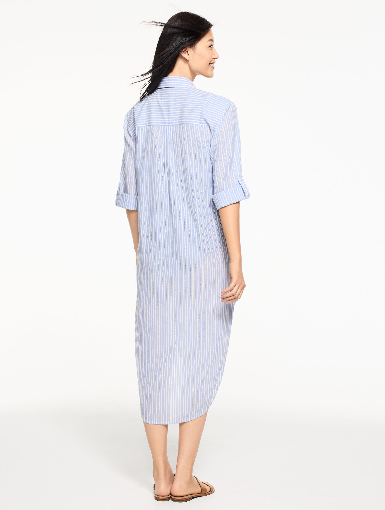 Aqua Club Long Shirt Cover-Up - Stripe