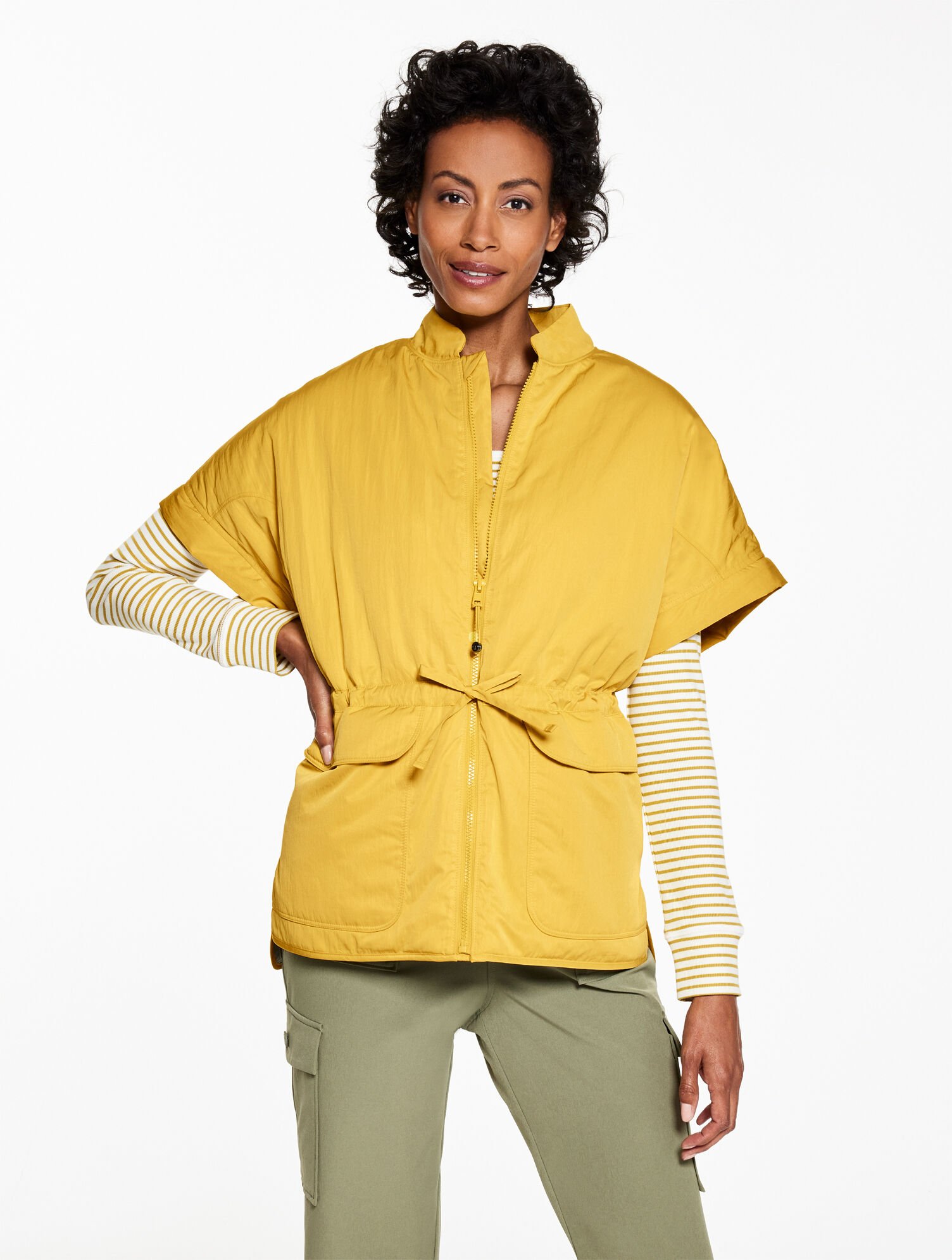 Zip-Off Sleeve Woven Jacket | Talbots