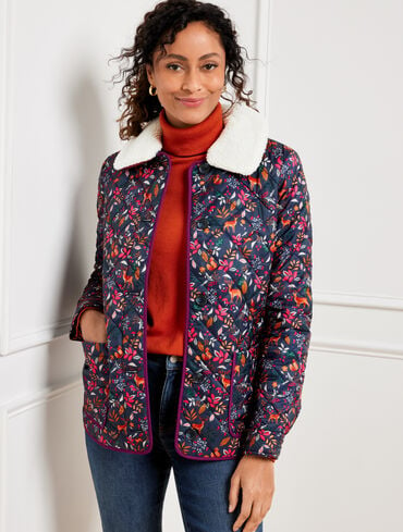 Quilted Bomber Jacket - Woodland Ditsy