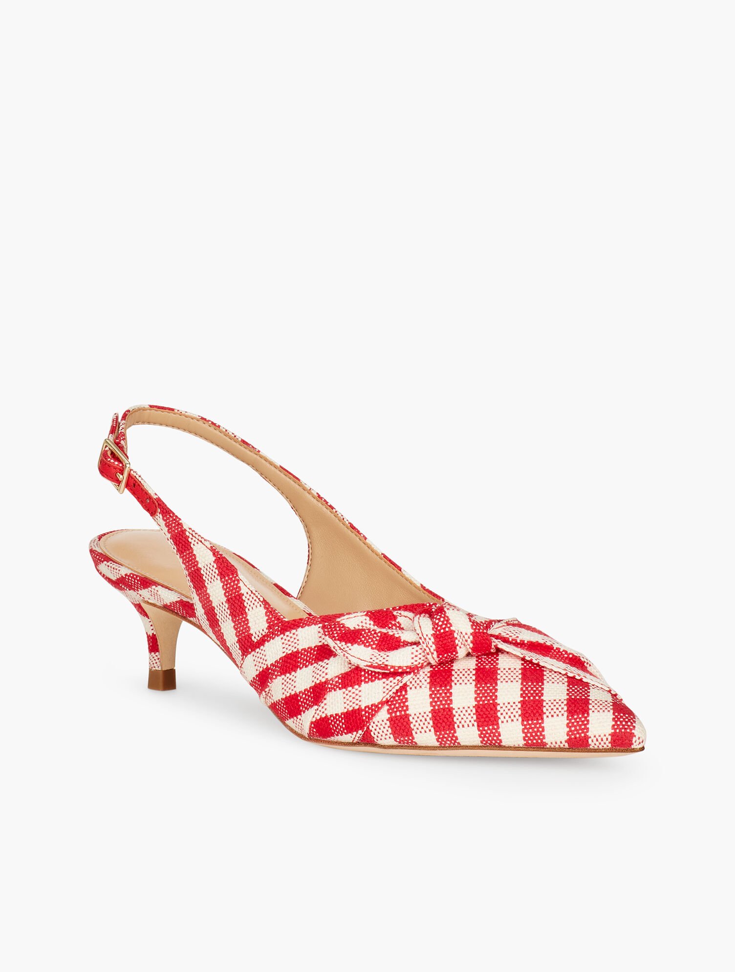 Sylvie Side Knot Slingbacks - Gingham