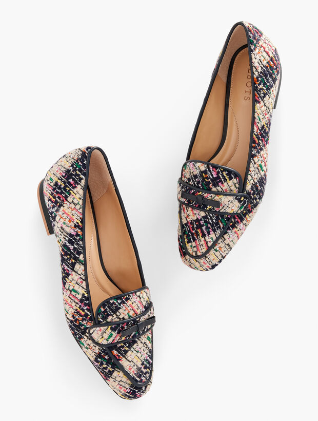 Jane Bow Loafers - Café Tweed | Talbots