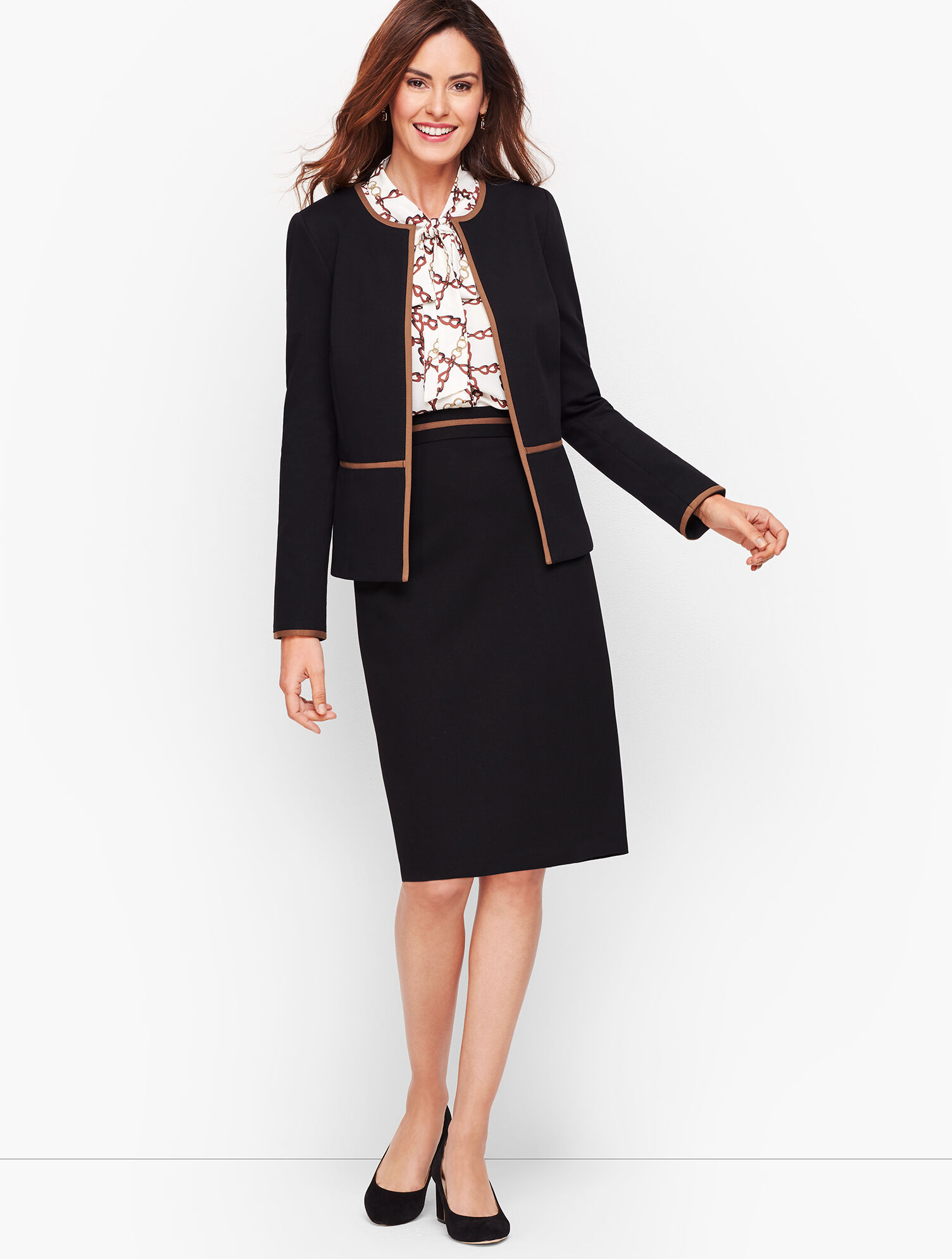 Italian Luxe Knit Tipped Jacket | Talbots
