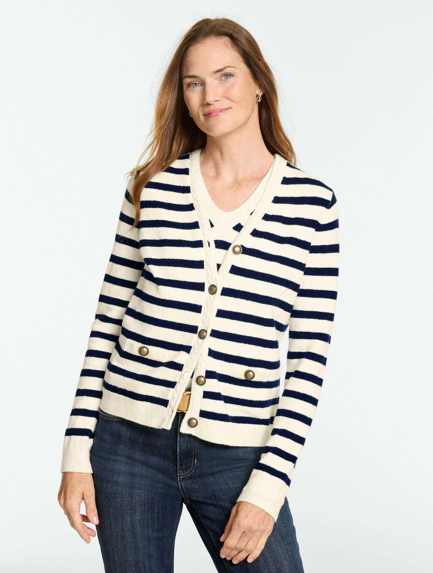 Cable Knit V-Neck Cardigan