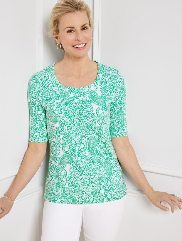Scoop Neck Tee Playful Paisley Talbots