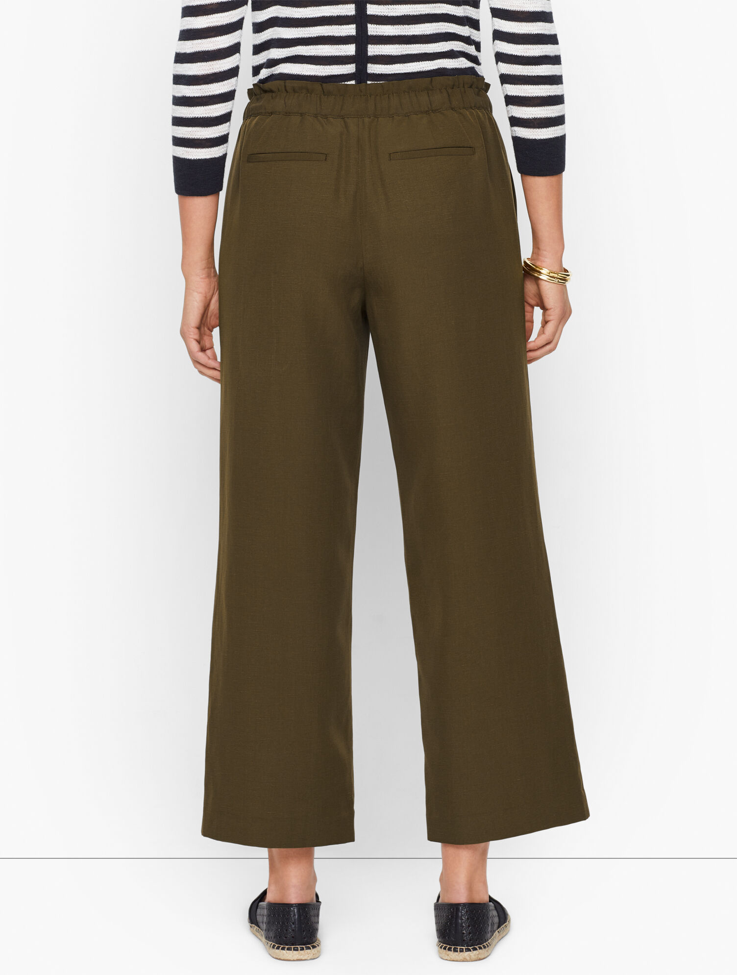 Slub TENCEL&trade; Wide Leg Crop Pants