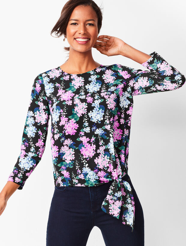 Side-Tie Blouse - Floral