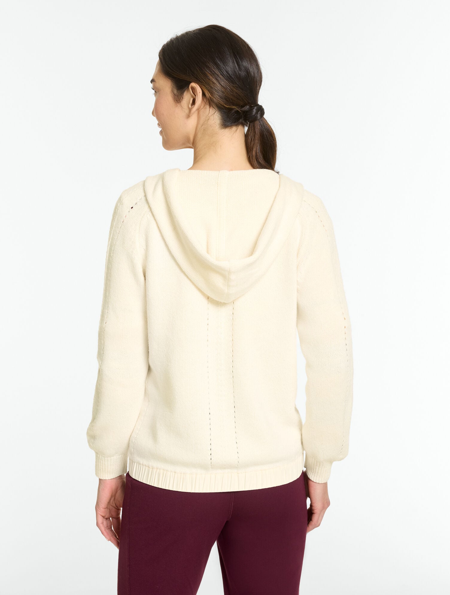 Hooded Pointelle Sweater Jacket - thumbnail 3