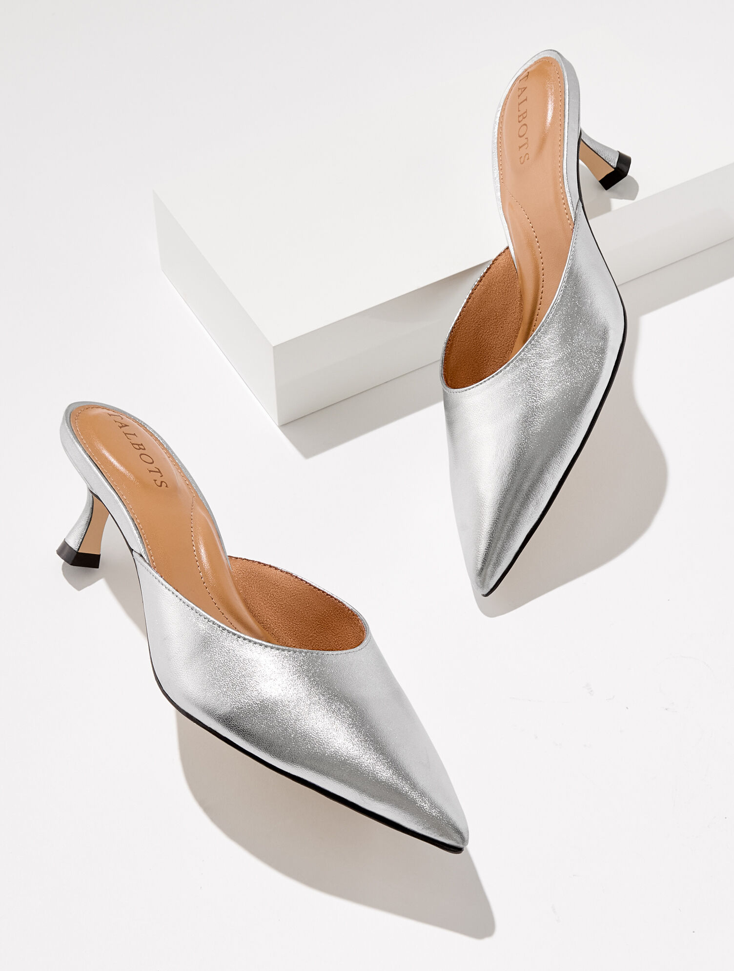 Ember Bow Nappa Mules - Metallic
