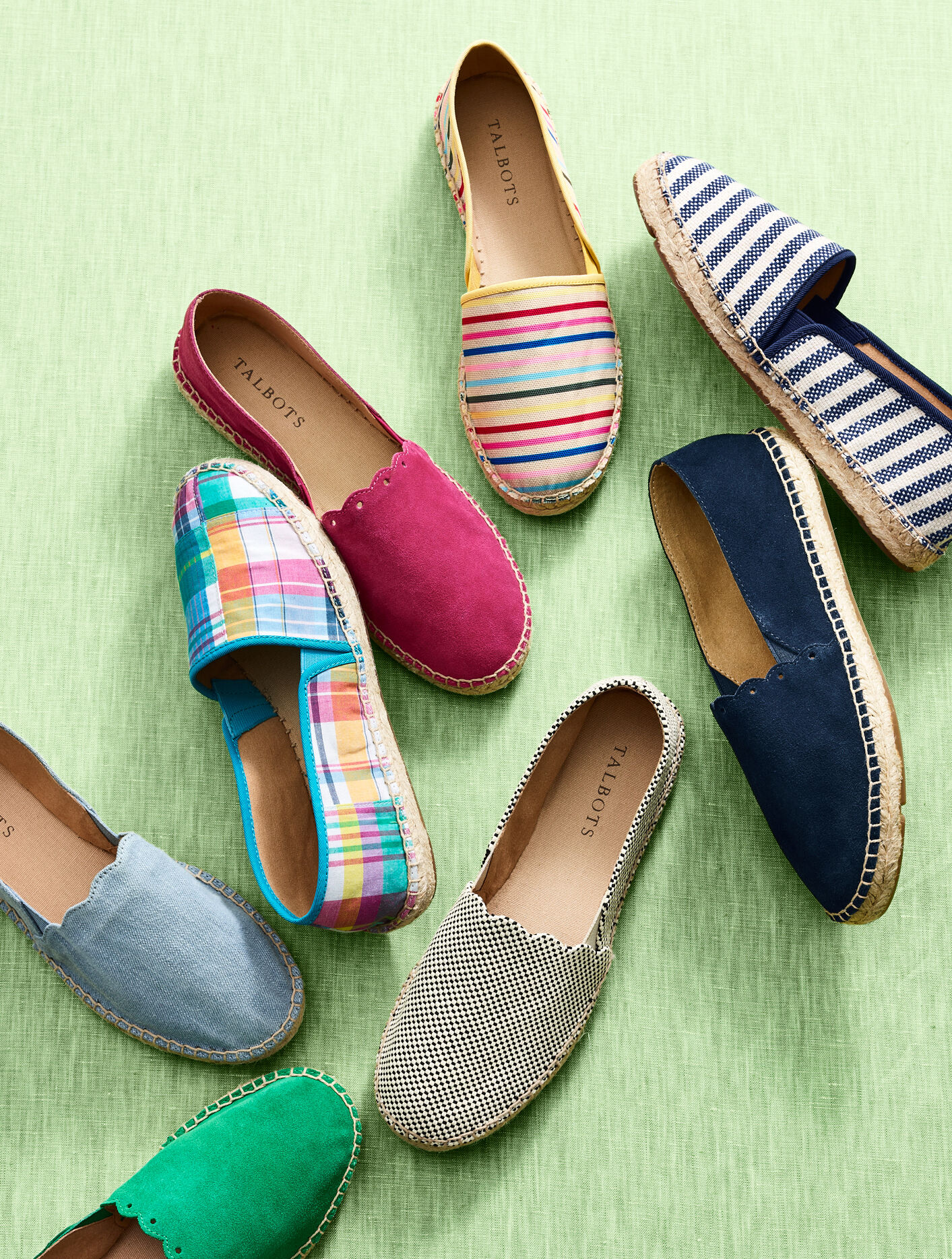 Izzy Canvas Espadrilles-Blue & Natural Stripe | Talbots