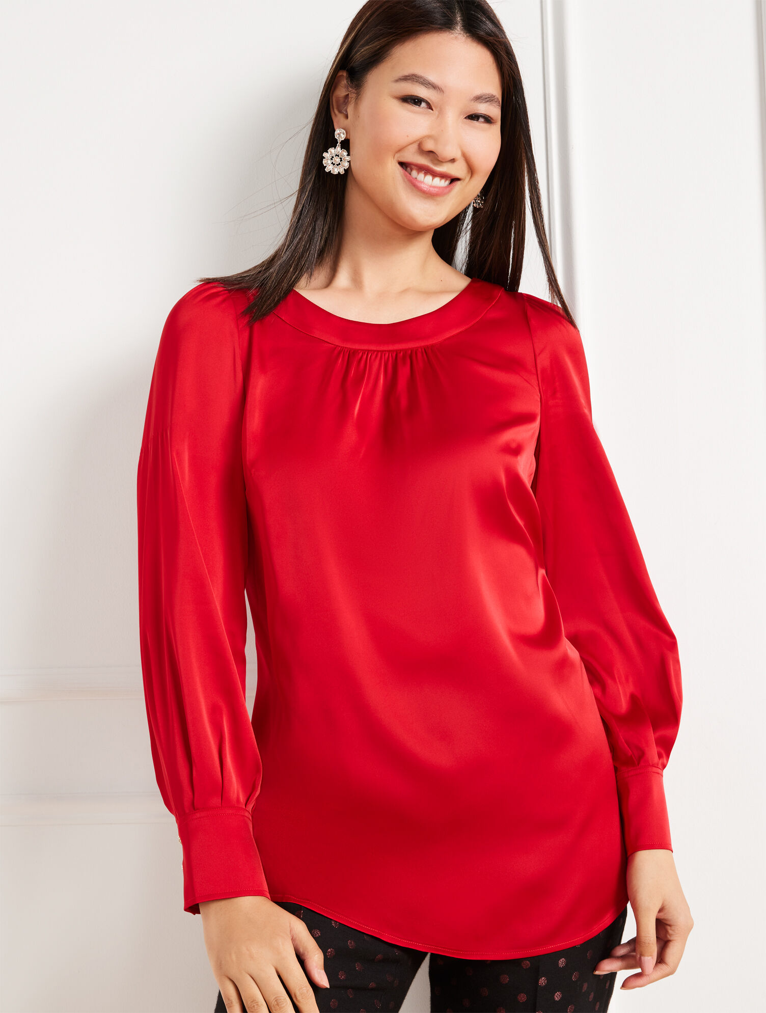 Satin Tie Back Top | Talbots