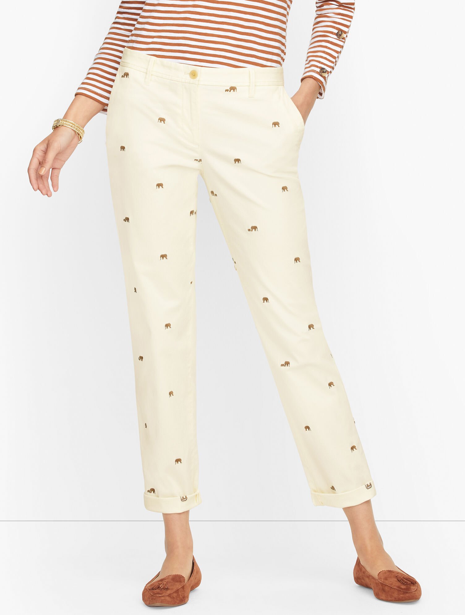 Relaxed Chinos - Embroidered Elephant | Talbots