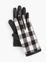 Buffalo Check Leather Touch Gloves