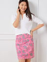 Denim A-Line Skirt - Lovely Floral