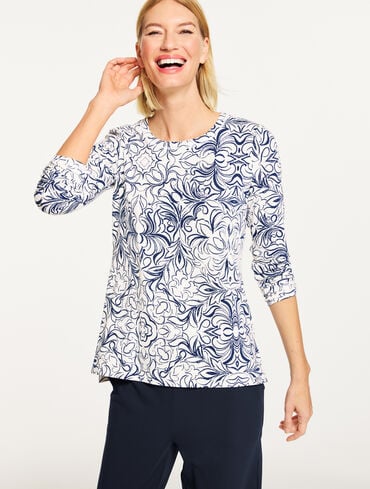 Supersoft Jersey Crewneck Tee - Sketched Medallion