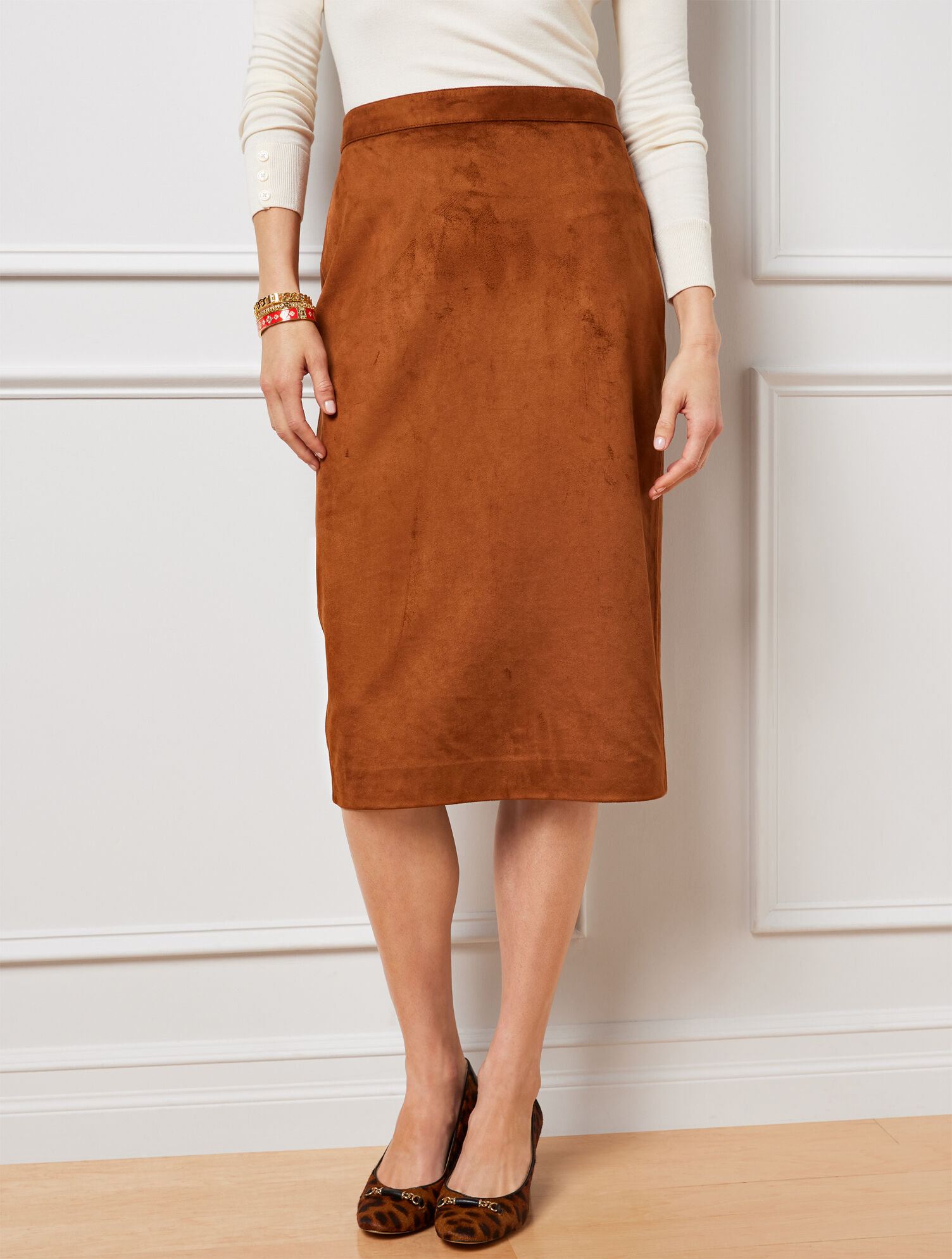 Faux Suede Pencil Skirt
