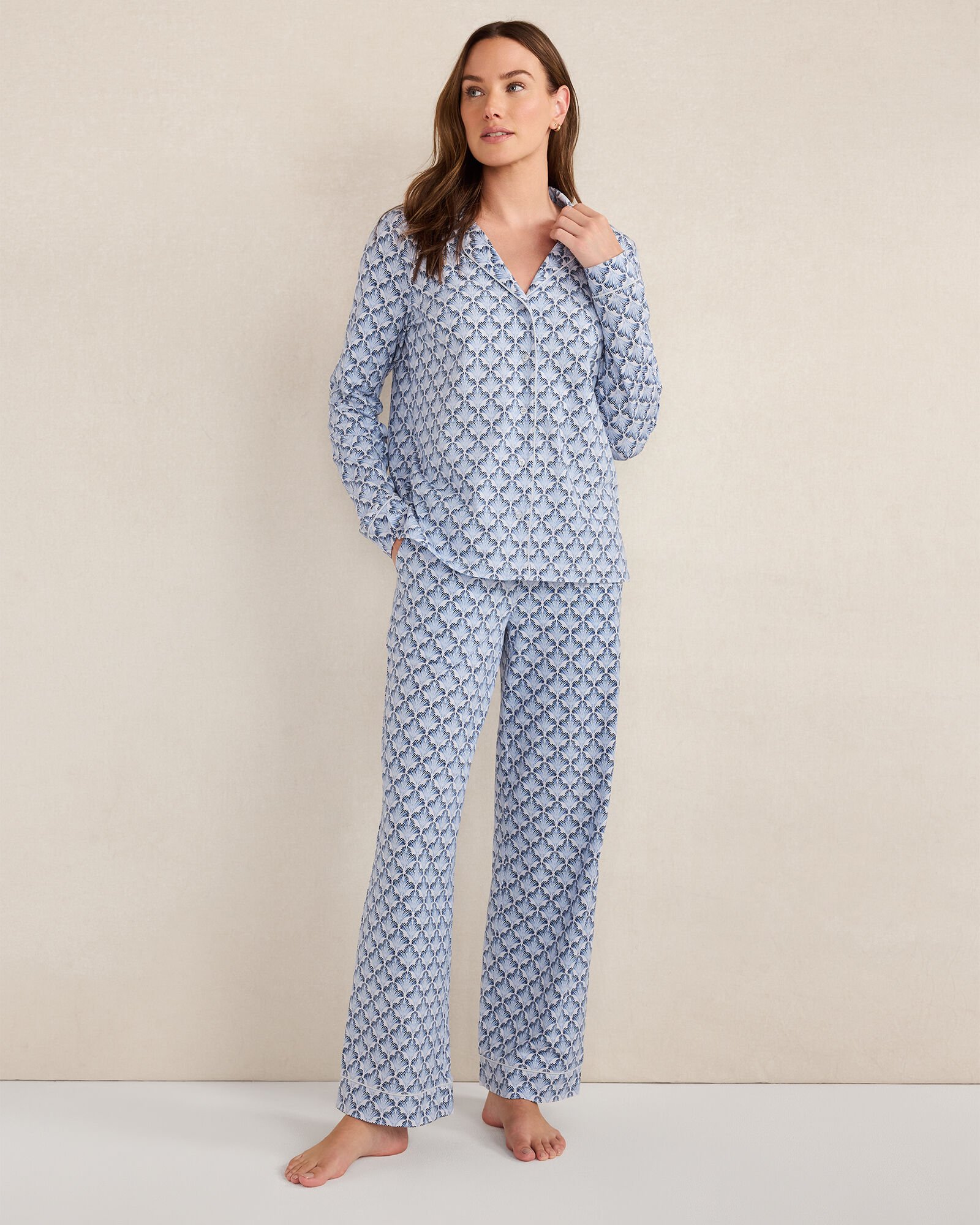 Organic Cotton Jersey Seashell Sleep Set