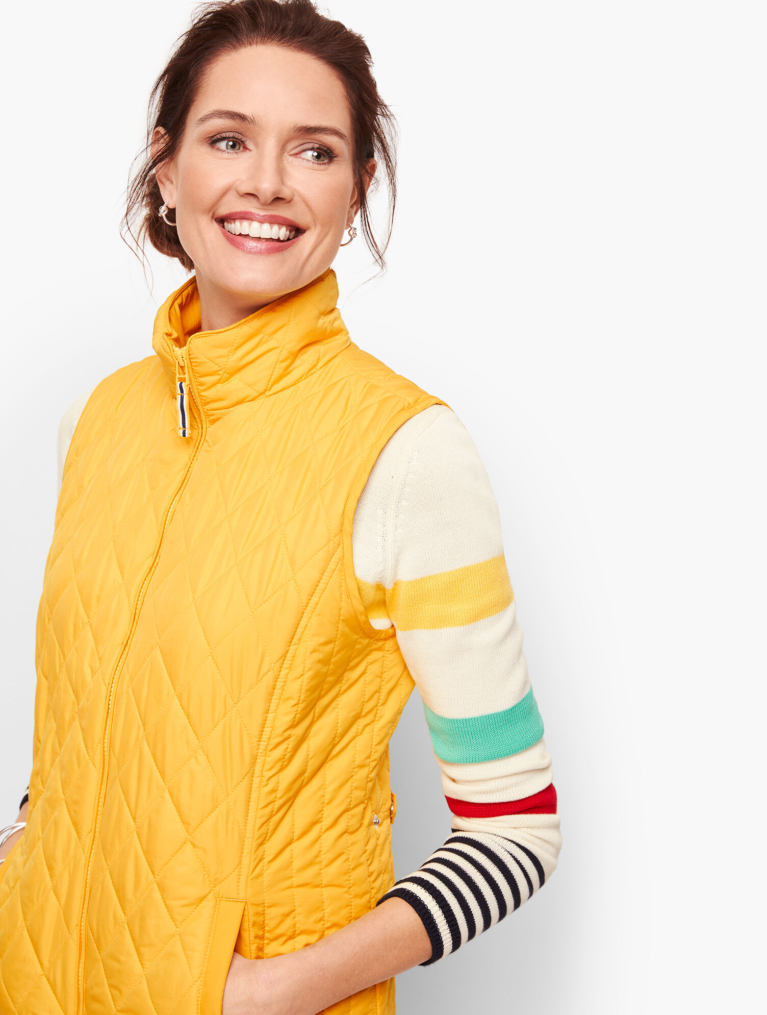 Diamond Quilted Vest - Solid