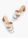 Tilly Nappa Block Heel Sandals - Metallic