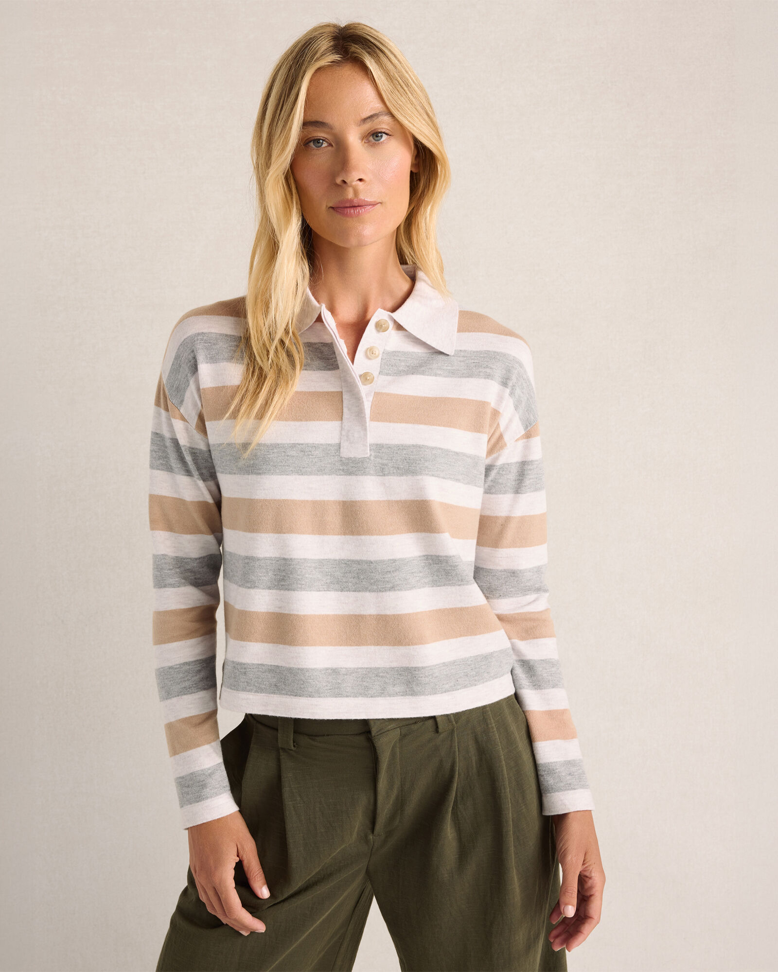 Johnny Collar Striped Rugby Top