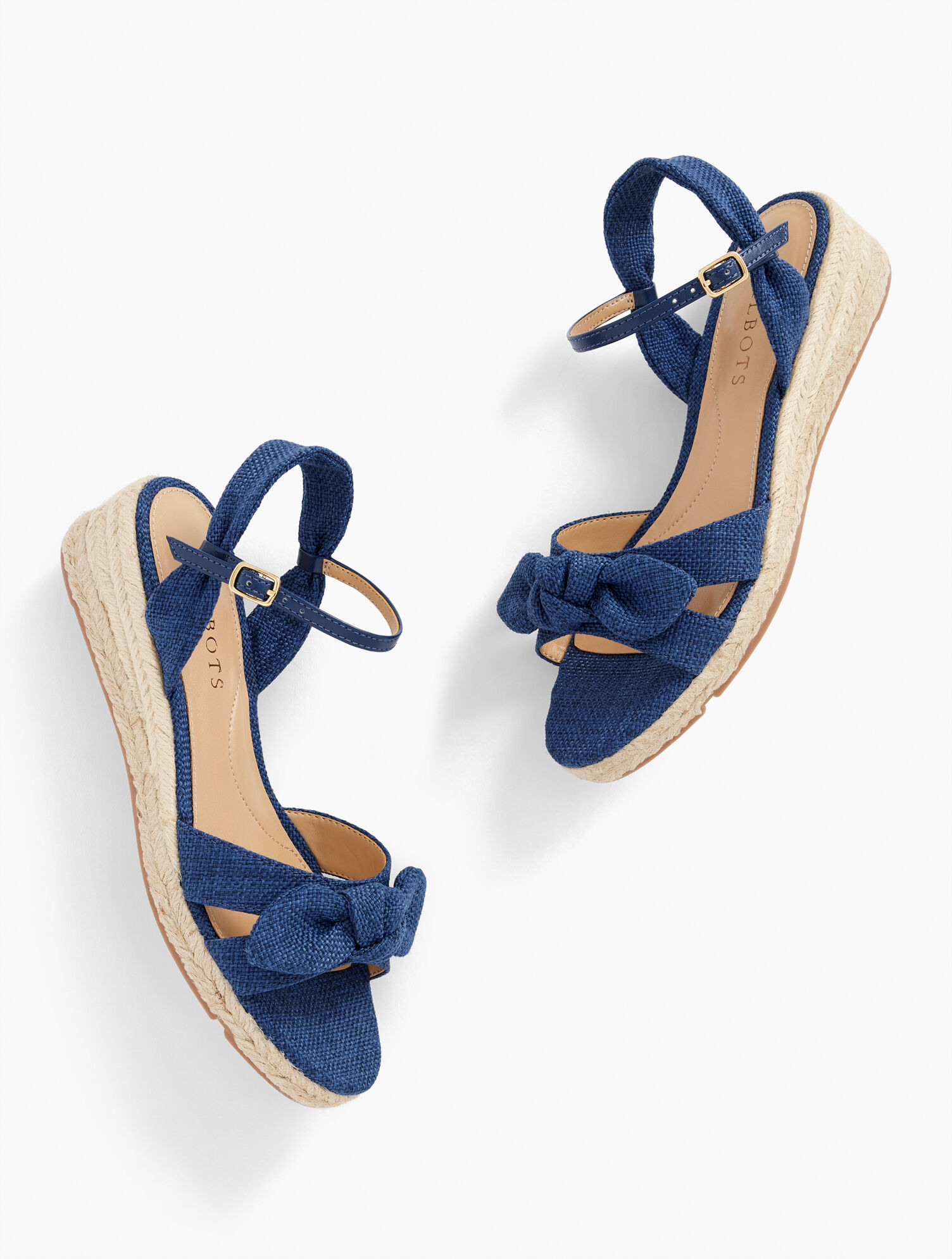 Pamela Bow Linen Espadrille Wedges | Talbots