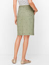 Embroidered Daisy A-Line Skirt- Twill