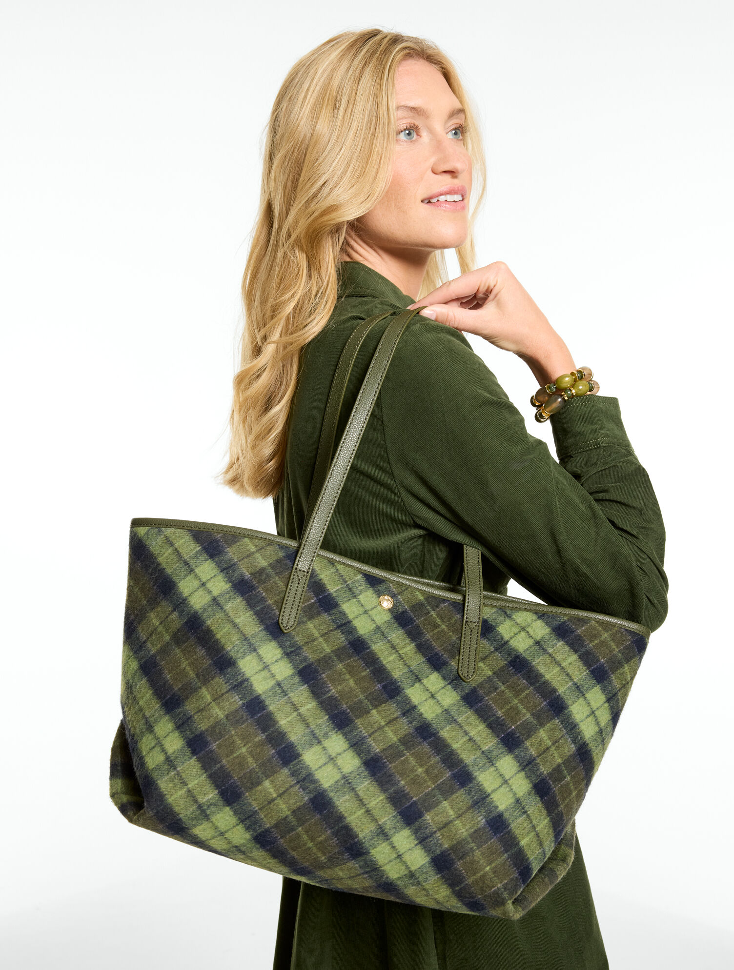 Harper Hunting Plaid Tote - thumbnail 3
